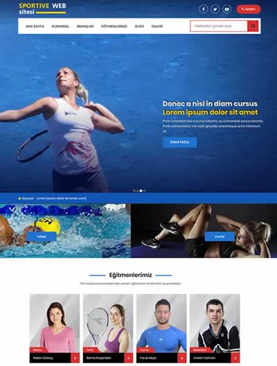 Sportive Web Sitesi Tasarımı